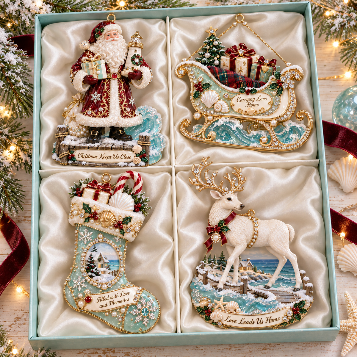 Coastal Christmas Magic Christmas tree ornaments