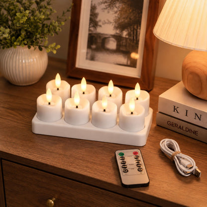 Rechargeable Flameless Tealight Candles with Remote Control