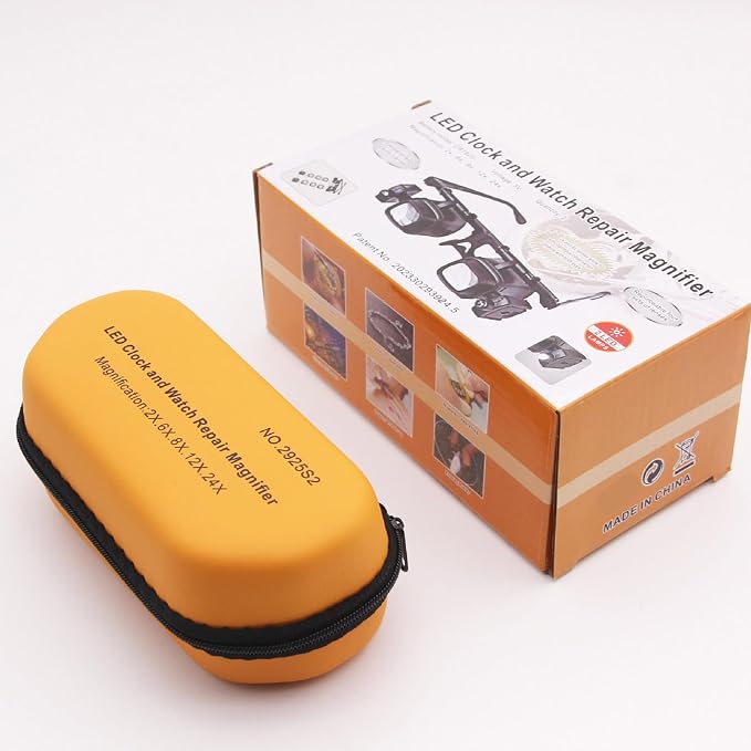 Head Mount Glass 2 4 6 12 24X Eye Loupes with LED Light