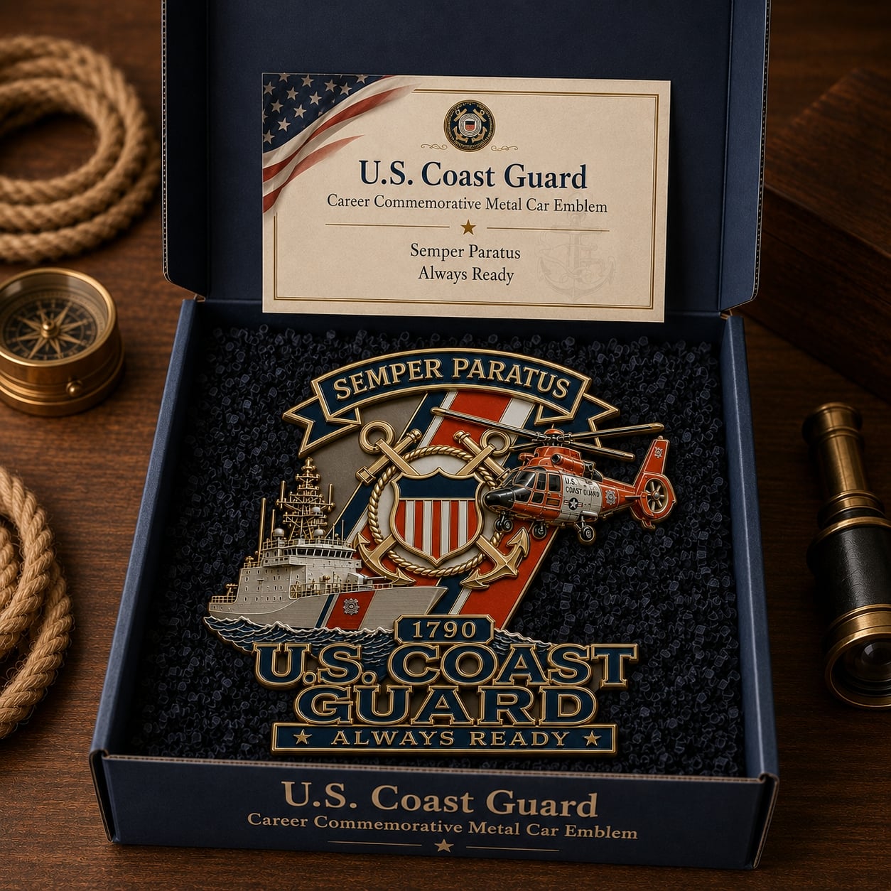 ⚓ America 250th Celebration Sale: 50% OFF! 🚁U.S. Coast Guard Career Commemorative Metal Car Emblem