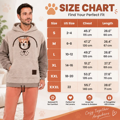 ⏰LAST DAY 50% OFF 🐾 Cozy Pet Carrier Hoodie — Built-In Pouch for Cats & Small Dogs