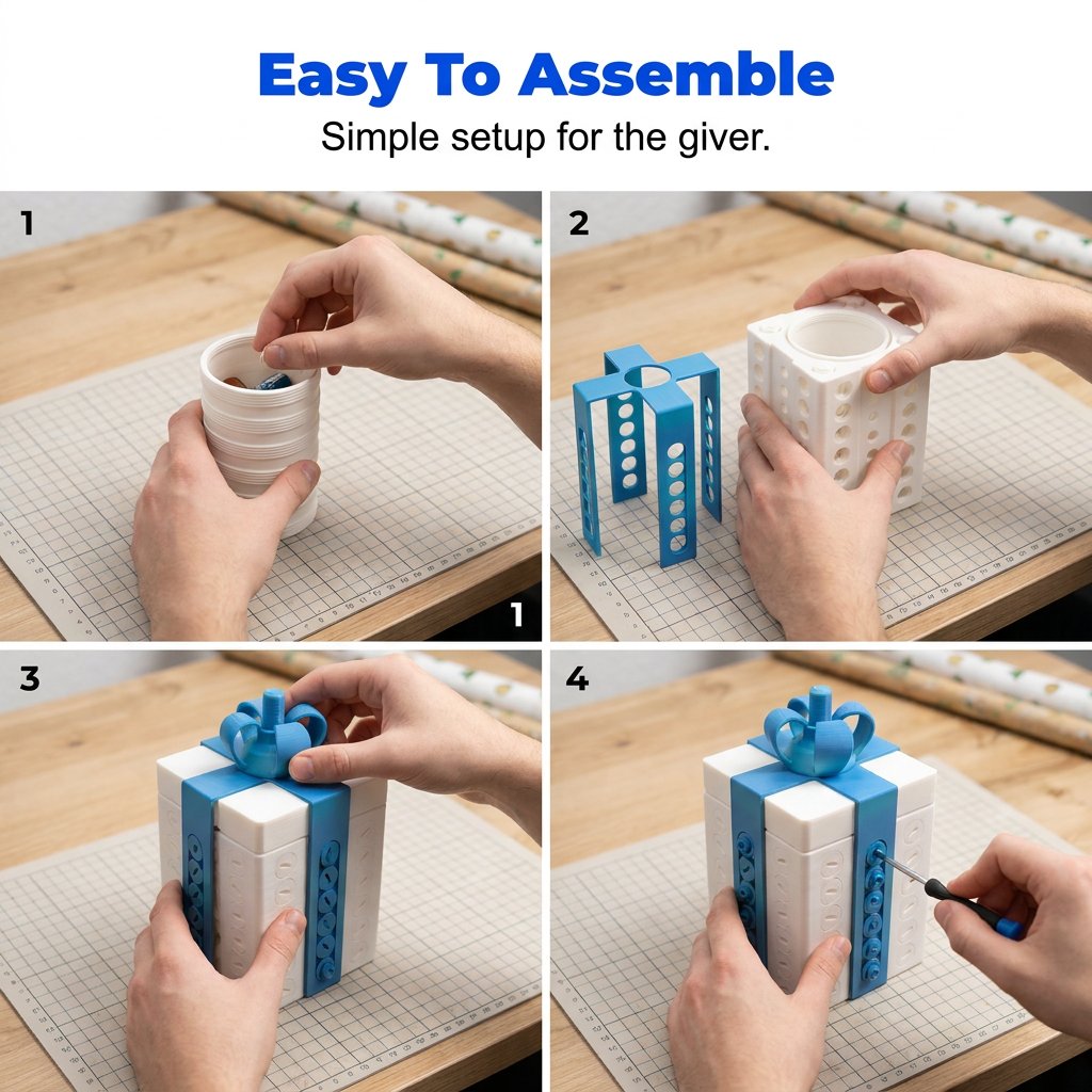 😂 3D Printed Annoying Screw Gift Box | Puzzle-Style Prank Box with Hidden Gift Compartment for Birthdays, Christmas & White Elephant Gifts 🎁