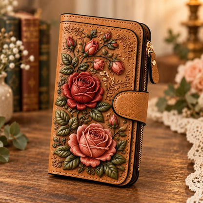 👛 Vintage Embossed Art Wallet – 10 Story-Inspired Designs