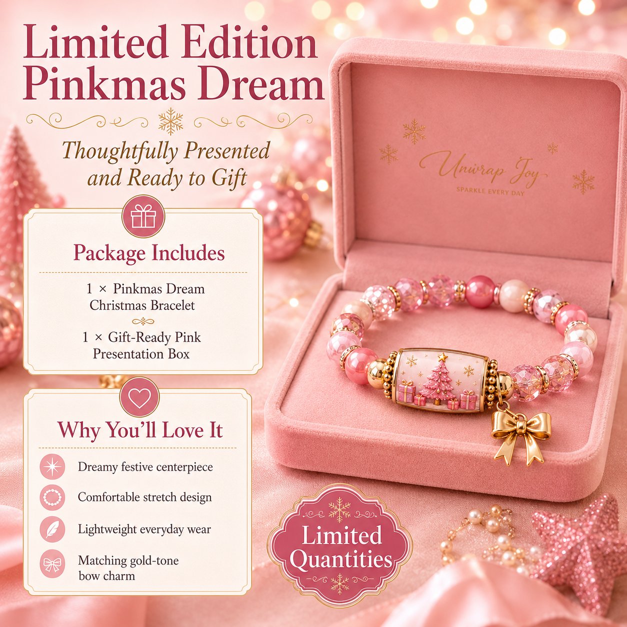 🔥 LAST DAY 49% OFF – 🎄 Candy Glow Christmas Bracelet Collection | 6 Dopamine Holiday Designs with Color-Coordinated Beads & Matching Gold-Tone Charms ✨
