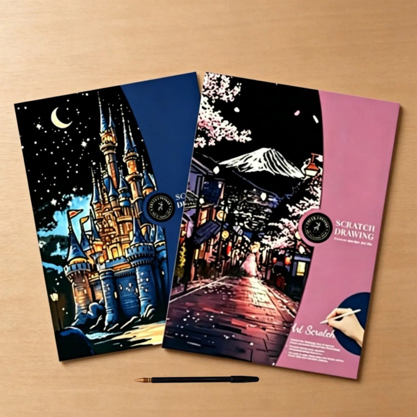 🌆 🌈Colorful City Series Scratch Art Book | Non-Toxic Safe Material | All-In-One Tools | Stress Relief & Therapeutic | Frame-Worthy DIY Art Gift