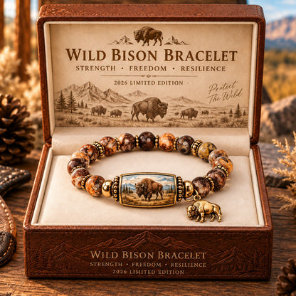 🦬 Wild Bison Guardian Crystal Bracelet