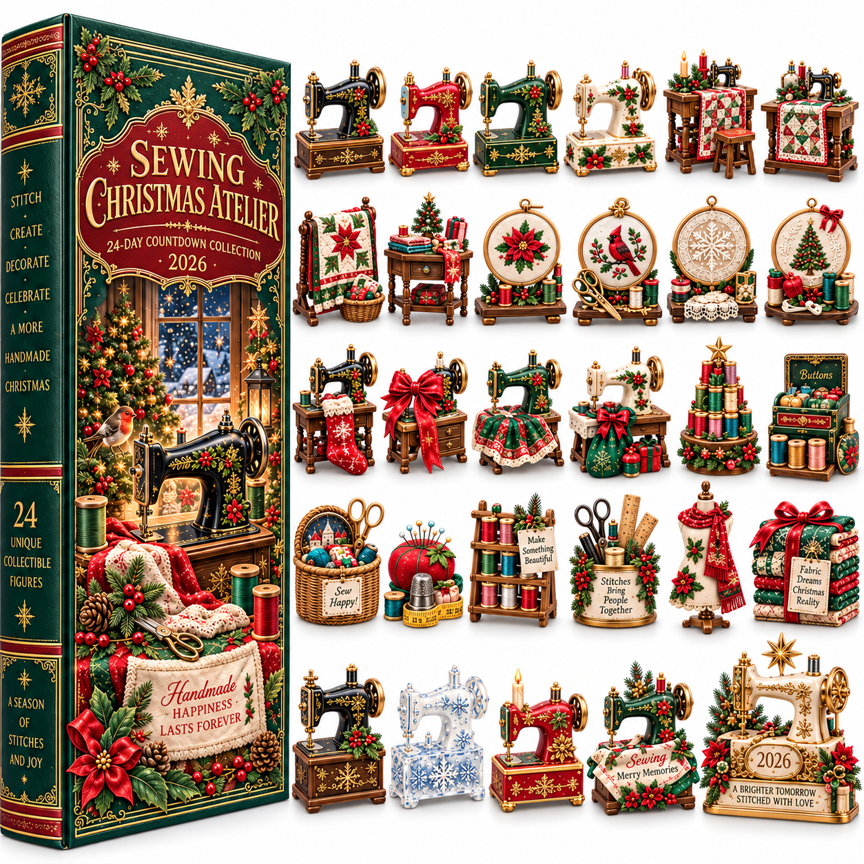 Sewing Christmas Atelier 2026 – 24-Day Countdown Collection with 24 Unique Sewing & Quilting Miniatures