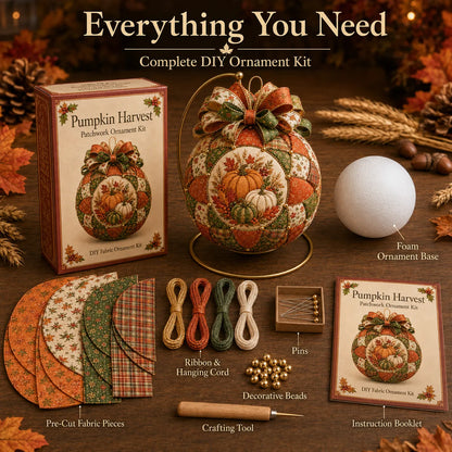 ⏳ Last Day 49% OFF – 🍂 Beginner-Friendly DIY Autumn Thanksgiving Patchwork Ornament Kit Collection | Complete Kit with Coordinated Fabrics, Ornament Form, Harvest Accents & Step-by-Step Guide Included 💕