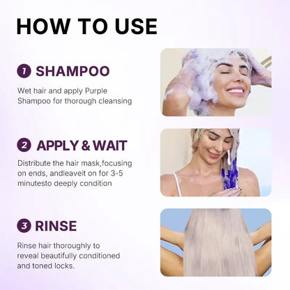 🔥HOT SALE🔥Karseell Purple Hair Mask ✨ Professional Neutralizes Brass & Yellow Tones For Blonde Silver Gray Highlighted Hair