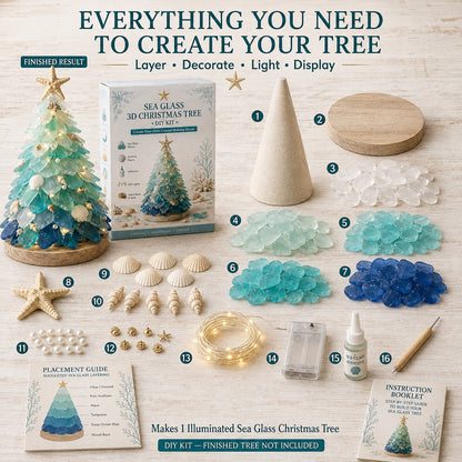 ⏳ Last Day 49% OFF – 🌊 Beginner-Friendly DIY 3D Lighted Sea Glass-Style Art Kit Collection | Complete Kit with Sea Glass-Style Pieces, LED Lights & Step-by-Step Guide Included 💕
