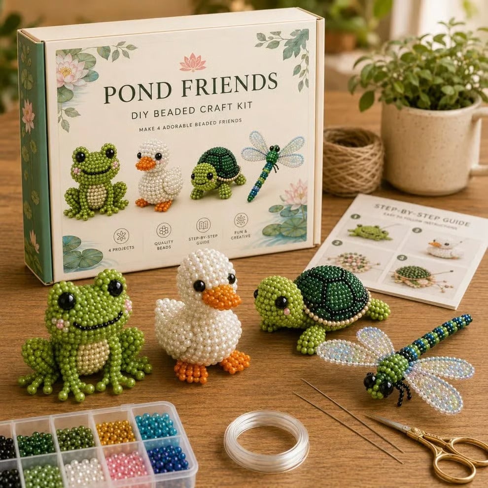 3D Beaded Animal Craft Kit – Relaxing 4-Piece DIY Set