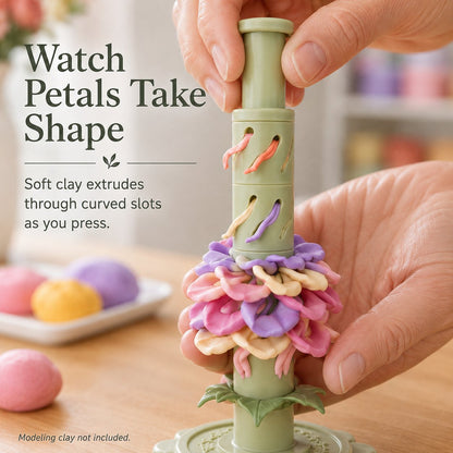 Modular Clay Bloom Maker with 9 Shaping Sleeves – DIY Flower Forming Tool