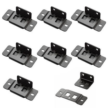 🛠️2-in-1 Iron Buckle Corner Brackets – Heavy Duty Stainless Steel L Shape Joint Fixing Brackets with Screws for Cabinets, Tables & Chairs Repair Kit