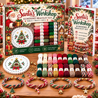 🎄 Christmas Kumihimo Bracelet Making Kit | DIY Braided Friendship Bracelets & Creative Handmade Holiday Gifts 🧶