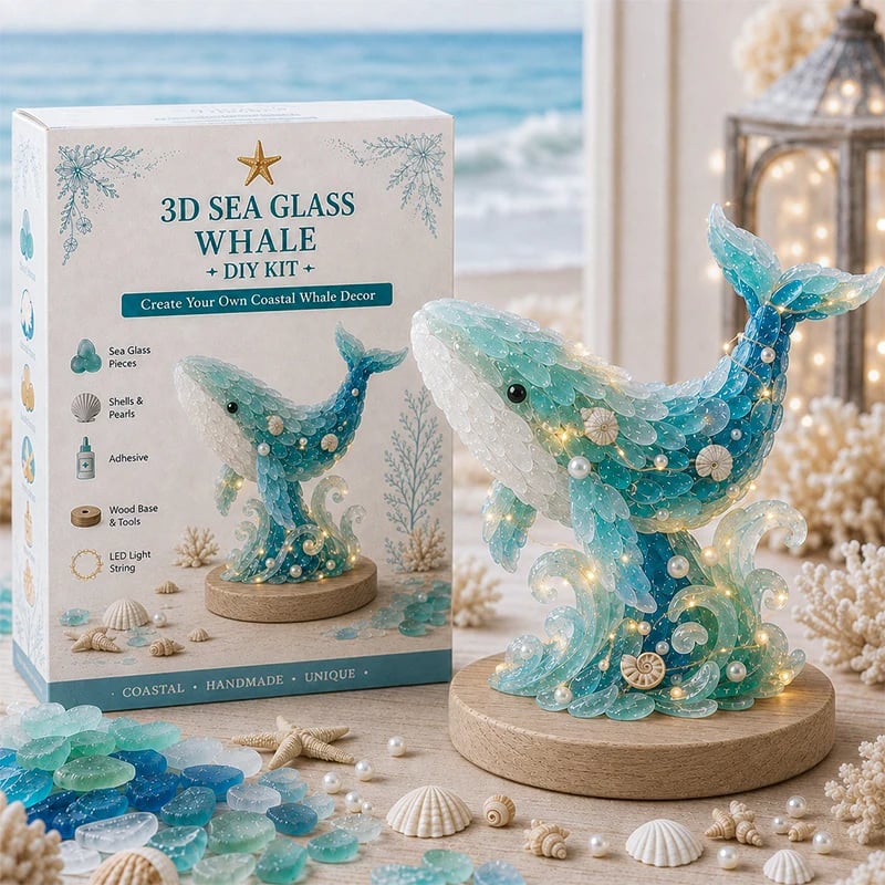 ⏳ Last Day 49% OFF – 🌊 Beginner-Friendly DIY 3D Lighted Sea Glass-Style Art Kit Collection | Complete Kit with Sea Glass-Style Pieces, LED Lights & Step-by-Step Guide Included 💕