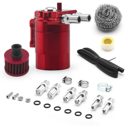 🔥HOT SEAL🔥Universal 300ML Baffled Oil Catch Can Tank Kit w/ Breather Filter & Steel Wool