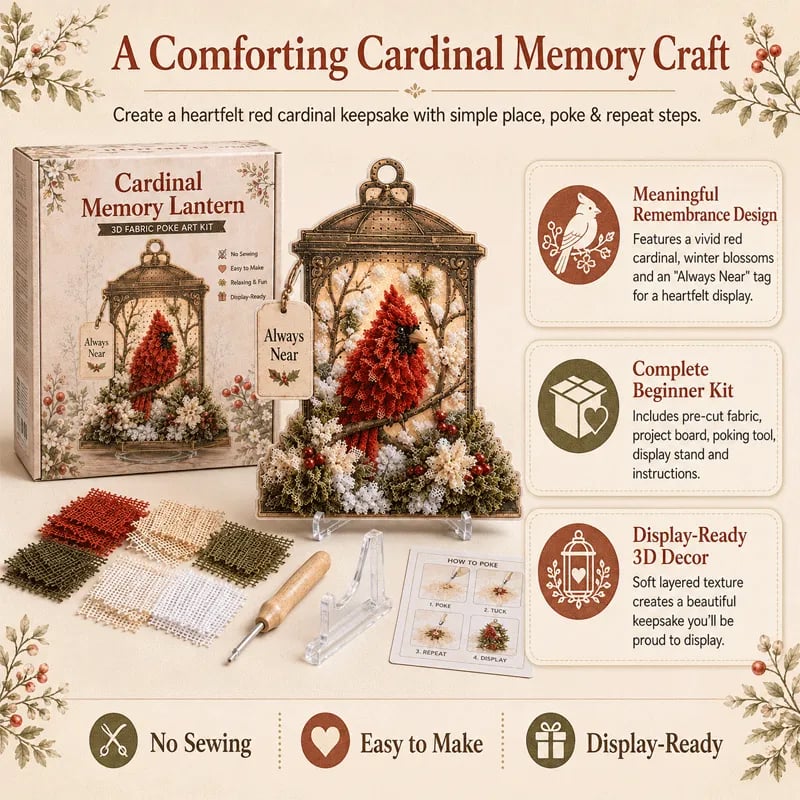 🔥LAST DAY 50% OFF - 🕊️ Always Near 3D Fabric Poke Art Memory Lantern Kit