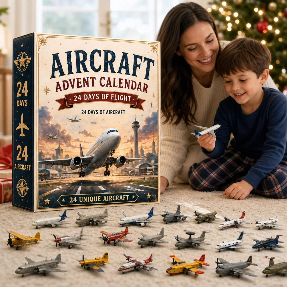 🔥Limited Edition, Only 100 Sets Left! -✈️ Aircraft Advent Calendar 2026 | 24 Days of Flight with 24 Unique Miniature Airplanes, Jets & Aviation Collectibles 🎄🎁