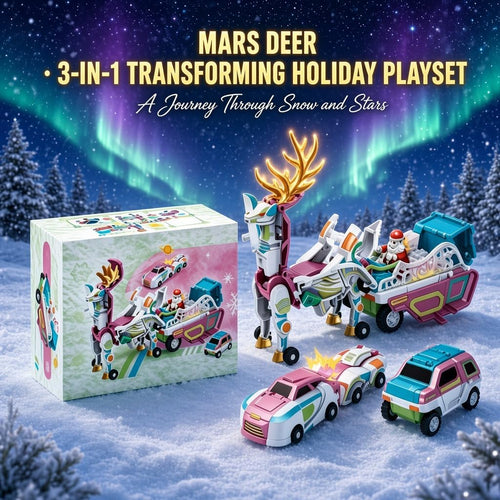 3-in-1 Transforming Reindeer Sleigh Toy, Lights & Sound