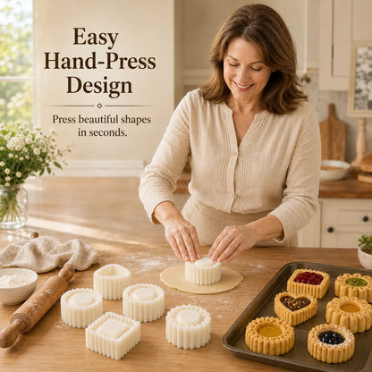 ⏳ Last Day 49% OFF – 🍪 6-Shape Hand-Press Pastry Mold Set | Create Beautiful Homemade Treats For Family Baking, Tea Parties, Seasonal Desserts & Gifting ✨
