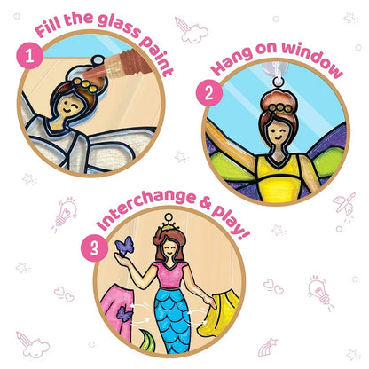 DIY Princess & Unicorn Stained Glass Kit – Create Magical Window Art That Shines