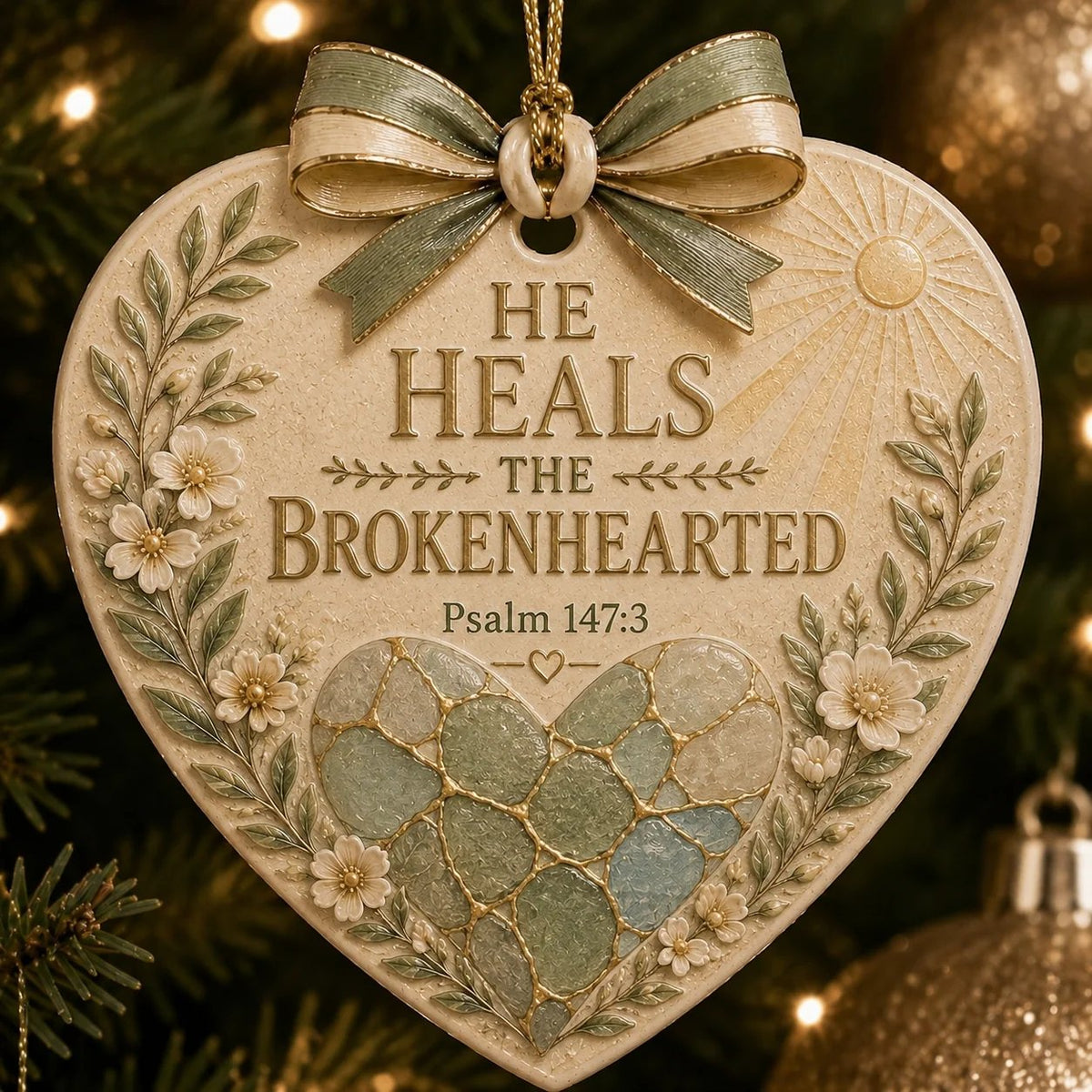 ⏳ Last Day 49% OFF – ✝️ Christian Scripture Ceramic Heart Ornament Collection | 9 Faith-Inspired Designs with Bible Verses, Elegant Ribbon & Timeless Christmas Details ❤️✨