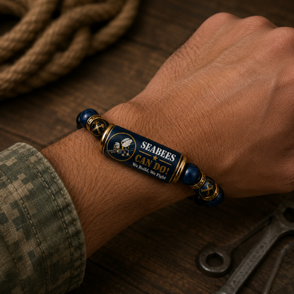 ⚓Last Day Promo: 49% OFF - 🐝U.S. Navy Seabees Can Do! Tribute Beaded Bracelet -  🔥Buy 2 Get 1 Free & ✈️Free Shipping Today!