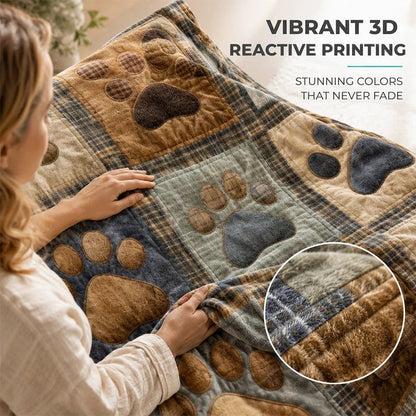 🐶🐾Cute Paw Print Soft Flannel Blanket – Snuggly, Warm, Lovely Home Decor 🛌