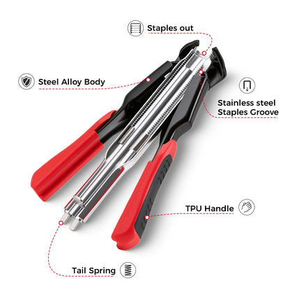 🐷 Hog Ring Pliers Kit – 100/2500PCS C Clips & 3/4" Staples for Fencing, Pet Cages, Upholstery & Car Seat Repair 🔧