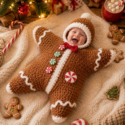 ⏳ Last Day 49% OFF – 🎅 Baby’s First Christmas Keepsake Star Outfit | One Size Fits Most Babies, Soft Knitted Santa Cocoon with Front Button Opening for Holiday Photos ✨