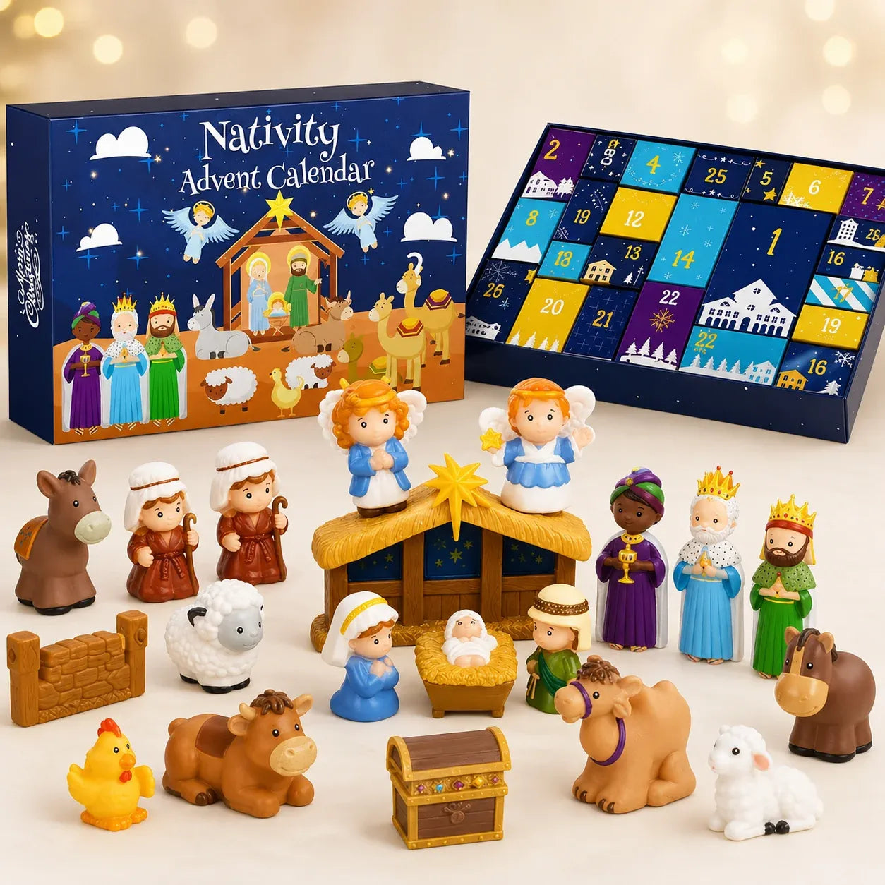 2026 Nativity Advent Calendar – 25-Piece Christmas Story Set for Kids