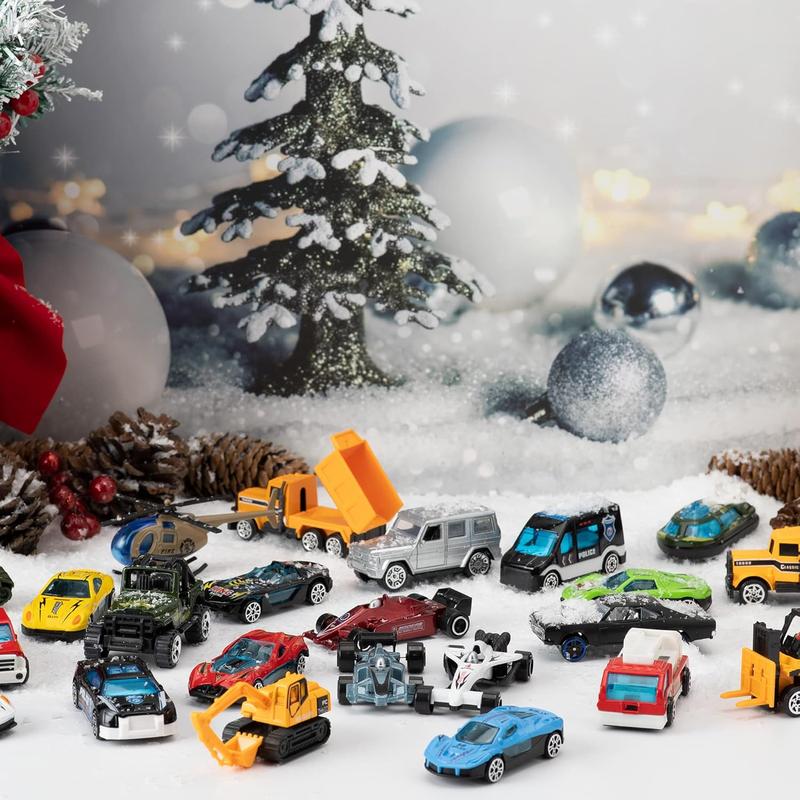 🚗 2026 Christmas Car Advent Calendar – 24 Days of Mini Diecast Vehicle Surprises for Boys & Kids
