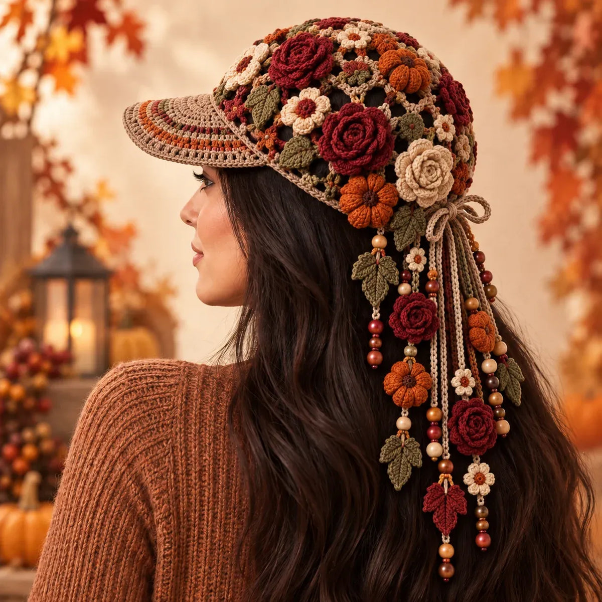 🔥LAST DAY 50% OFF - 🍂 Women’s Handmade Crochet Autumn Baseball Cap