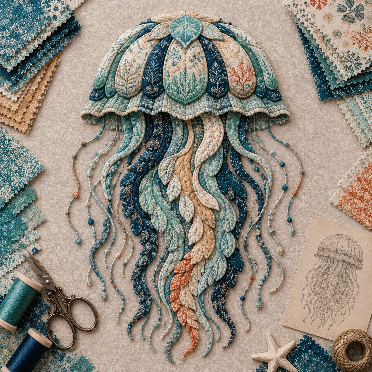 ⏳ Last Day 49% OFF – 🌊 Beginner-Friendly DIY Layered Ocean Wildlife Patchwork Art Kit | Complete Kit with All Tools & Step-by-Step Guide Included 💕