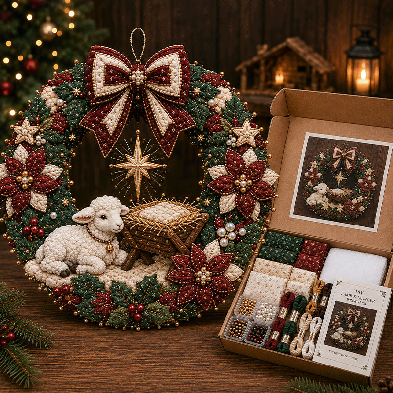 🔥49% Off Last Day -🎄 DIY Beaded & Quilted Christmas Wreath Kit