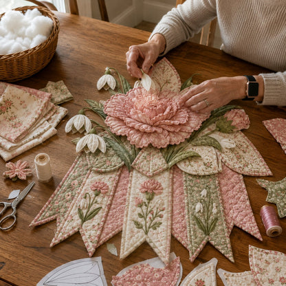 🌸 Beginner-Friendly 12-Month Birth Flower 3D Quilted Wall Hanging Sewing Kit Collection | Complete Kit with Coordinated Fabrics, Sewing Materials & Step-by-Step Guide Included 💕