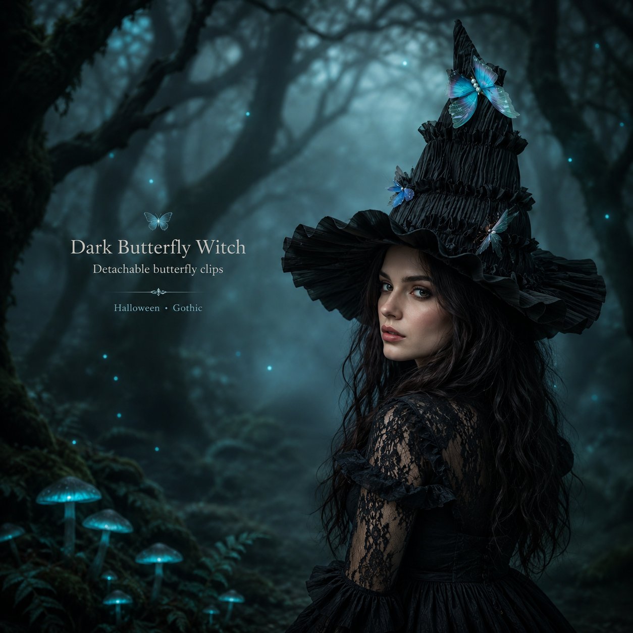 🦋 🧙Mystical Butterfly Witch Hat – 🖤Enchant Your Halloween Look(📦Buy 2 Free Shipping)