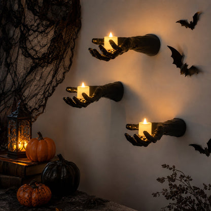 🔥 Last Day 50% OFF - Creepy Hand Wall Candle Holder Set Gothic Halloween Decor