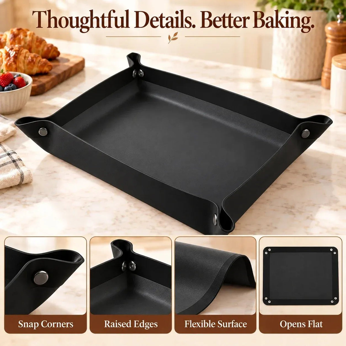 🍪 Foldable Silicone Baking Tray – Bake, Release & Store with Ease