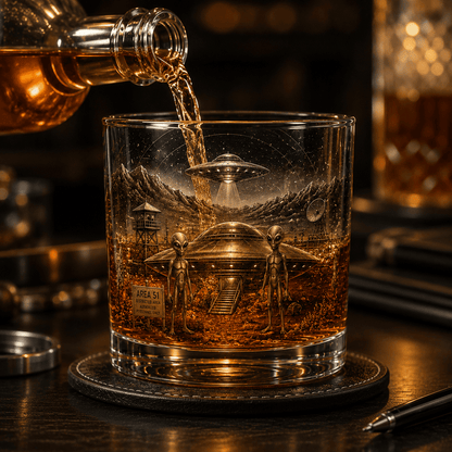 🛸 UFO Encounter Whiskey Glass — A Drink Beyond This World