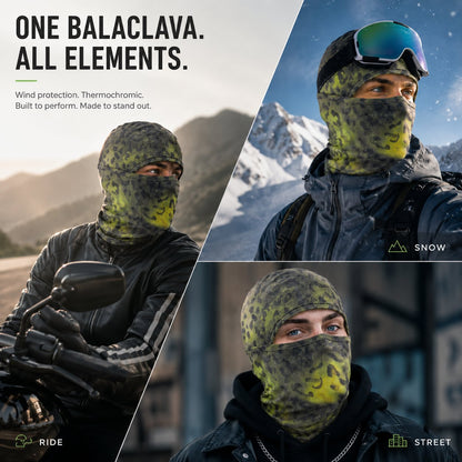VOID V2 Reversible Thermal Balaclava Thermochromic Color Shift Face Mask for Outdoor Sports & Avant-Garde Street Style