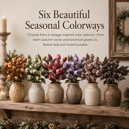 3 Pack Vintage Faux Seed Pod Bouquet – Rustic Seasonal Farmhouse Floral Stems