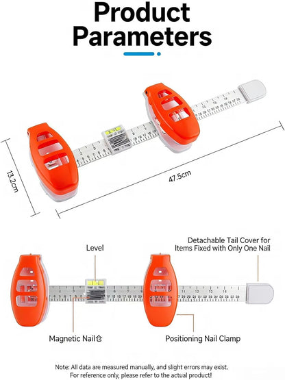 Precision Picture Hanging Level Tool & Wall Decor Positioning Kit