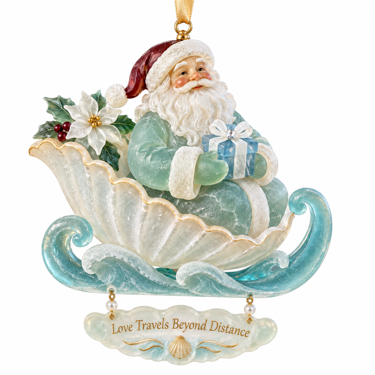 Coastal Santa Christmas Ornament