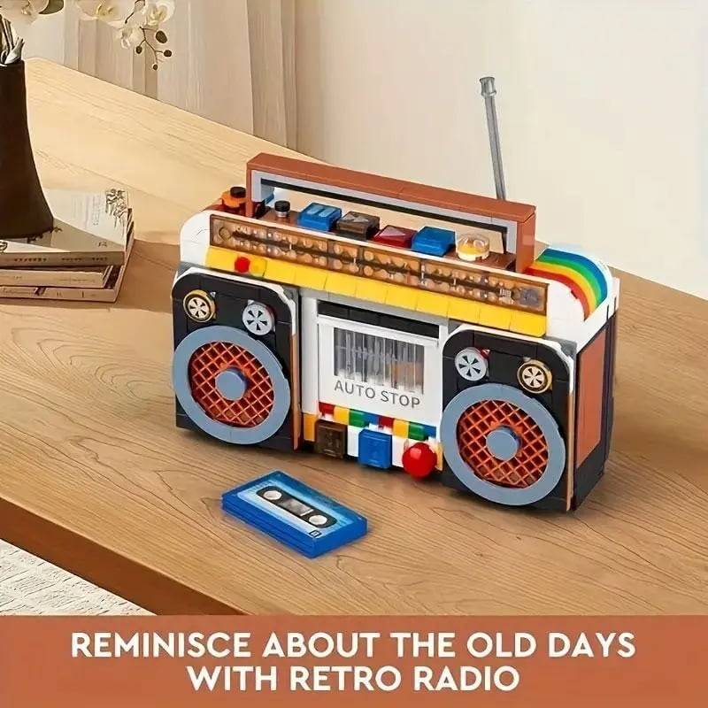 🔥49% OFF TODAY | Retro Vintage Radio Building Block Set – 554 Pcs DIY Nostalgic Music Player Display Model