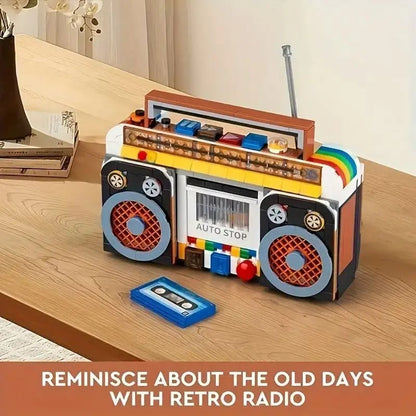 🔥49% OFF TODAY | Retro Vintage Radio Building Block Set – 554 Pcs DIY Nostalgic Music Player Display Model