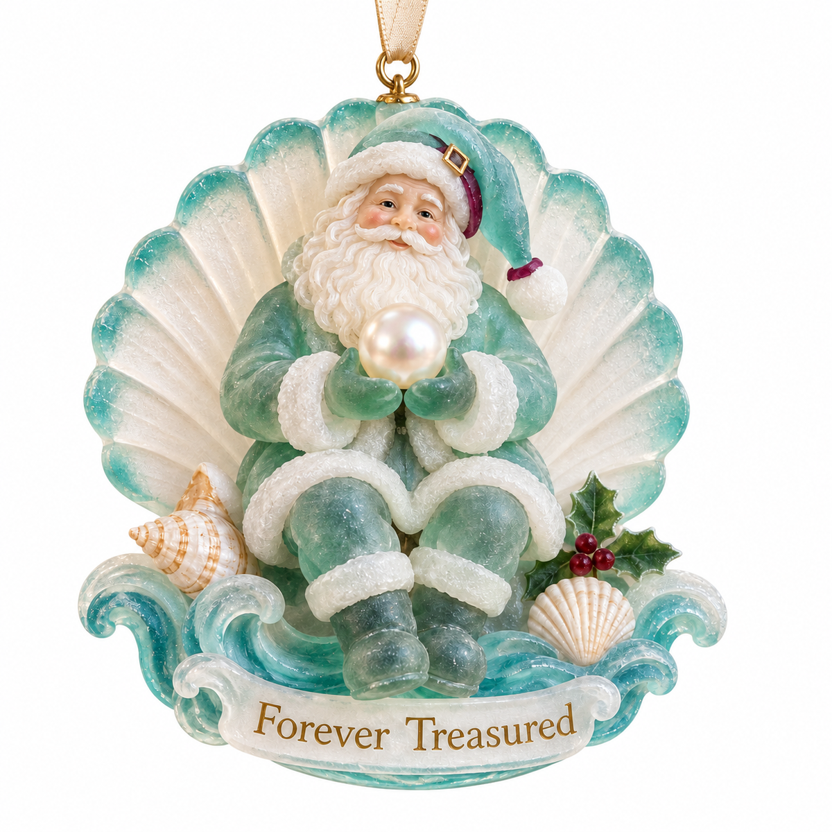 Coastal Santa Christmas Ornament