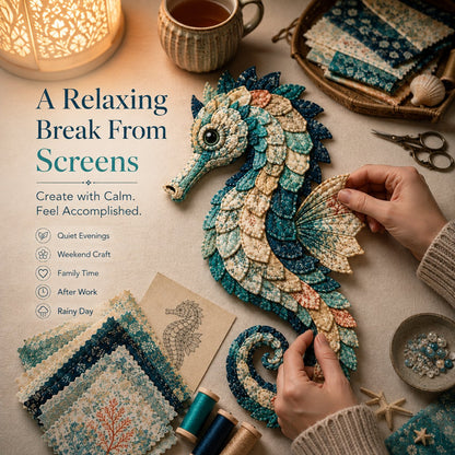 ⏳ Last Day 49% OFF – 🌊 Beginner-Friendly DIY Layered Ocean Wildlife Patchwork Art Kit | Complete Kit with All Tools & Step-by-Step Guide Included 💕