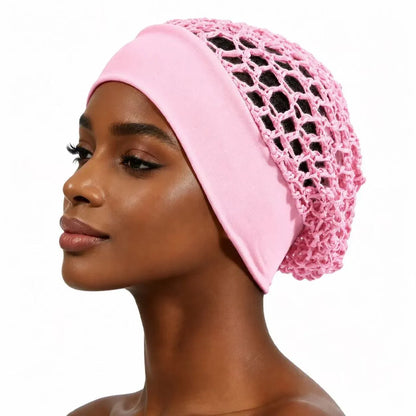 🌹🌙 3-Piece Stretchy Wide-Edge Sleeping Cap Set