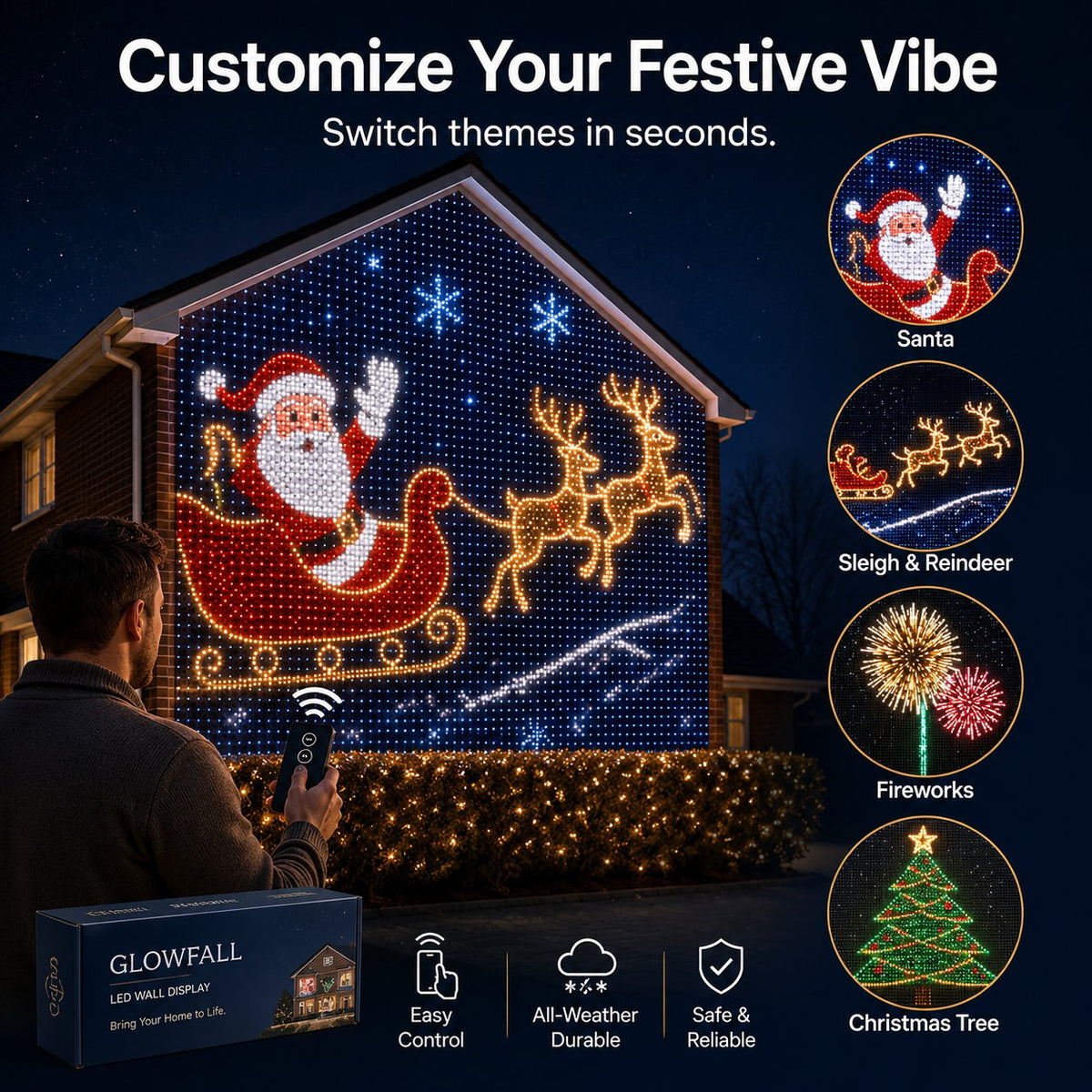 🔥 SPECIAL OFFER | 🎄✨Christmas LED House Net & Smart Outdoor Wall Curtain Light